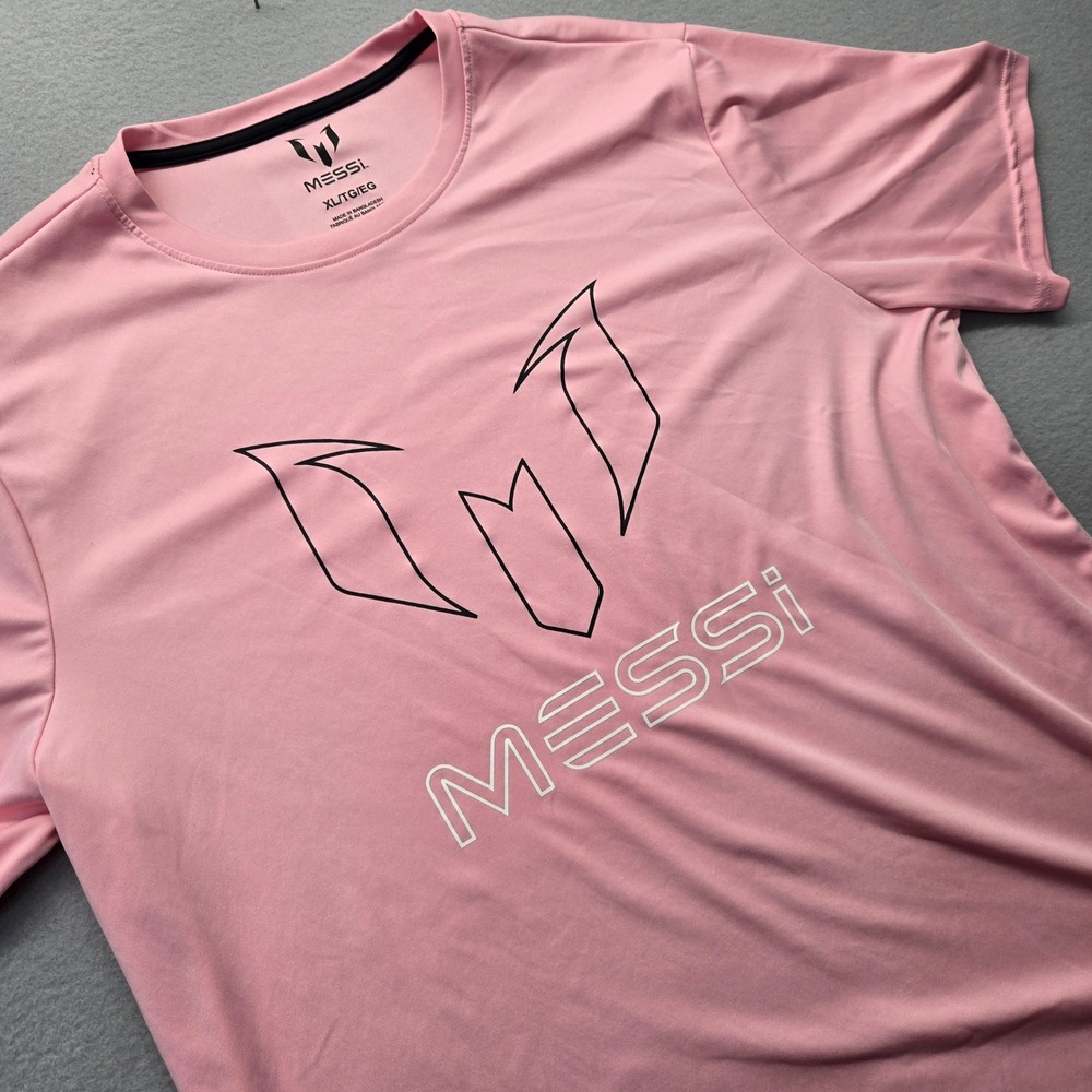 Messi Official Graphic T-Shirt Mens XL Pink Inter Miami Soccer Athletic Tee - Picture 2 of 6
